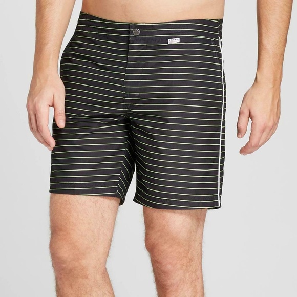 IBIZA Ocean Club Other - 6" Black Green Striped Swim Trunk 38